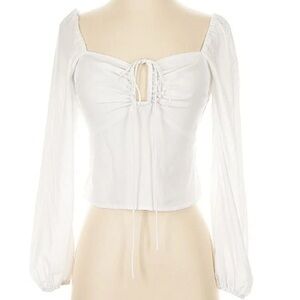 Abercrombie & Fitch White Puff Sleeve Blouse